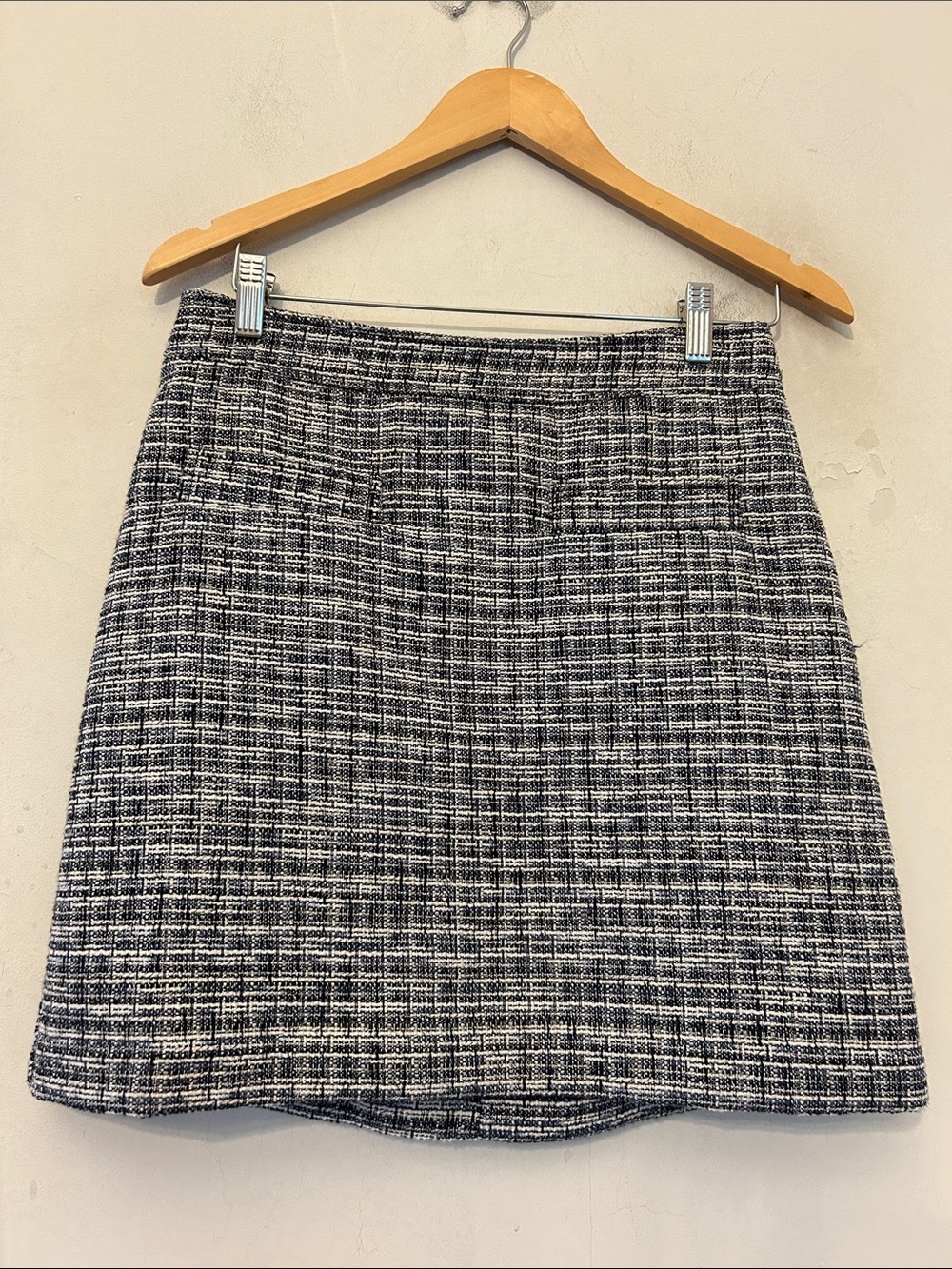 Loft Classic Blue & White Tweed A-Line Skirt Size 4P NWT